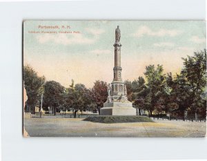 Postcard Soldiers Monument, Goodwin Park, Portsmouth, New Hampshire