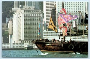 HONG KONG ~ Chinese Junk THE MANDARIN HOTEL - Tin Hau Festival ~ 4x6 Postcard