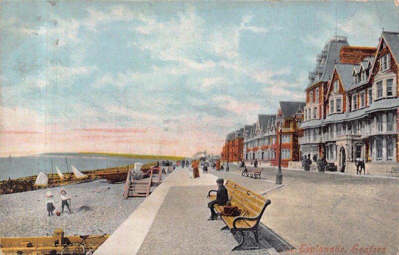 SEAFORD SUSSEX ENGLAND~ESPLANADE~1900s POSTCARD