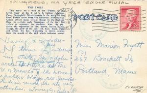 Eagle Springfield Massachusetts YMCA Mural 1958 Teich linen postcard 9777