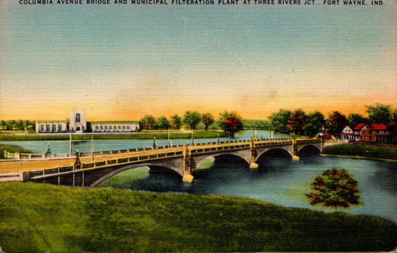 Indiana Fort Wayne Columbia Avenue Bridge and Municipal Filtration Plant At T...