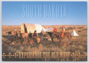South Dakota~Conestoga Wagon~Cowboys on Horseback~Continental Postcard