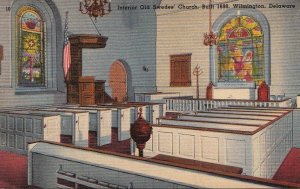 Postcard Interior Swedes Church Wilmington Delaware DE