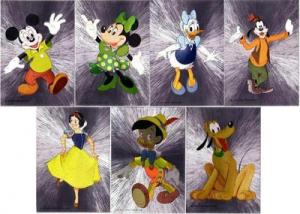 Disney Characters Silver Foil Dufex Lot of 7 Postcards