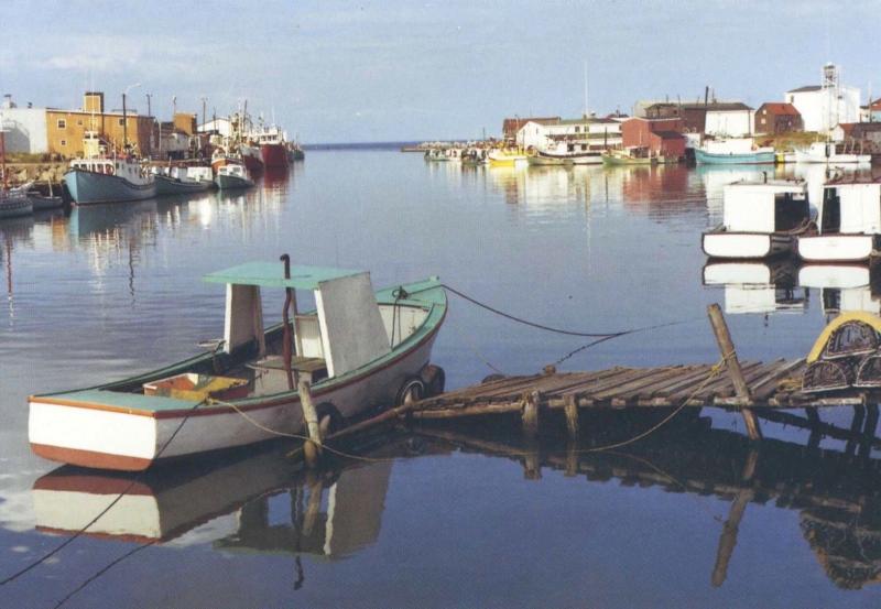 Glace Bay Harbour Cape Breton Nova Scotia NS Fishing Boats Unused Postcard D30