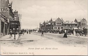 Market Street & Market House South Africa T. Birch & Co. c1905 Postcard E56