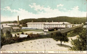 Postcard Interior of Walls at Michigan Reformatory in Ionia, Michigan