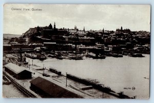 Quebec Canada Postcard General View River Boat Landing c1910 Unposted