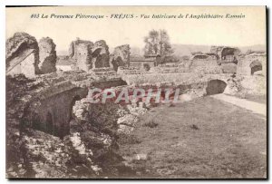 Old Postcard Frejus Provence Picturesque view of the Inner Amphitheater Roman