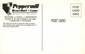 Postcard Vintage Mesquite Nevada  Peppermill Polynesian Hotel Resort Casino