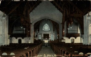 Jacksonville Florida FL Church Interior View 1900s-1910s Postcard