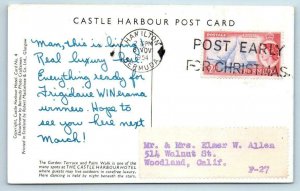 TUCKER'S TOWN, Bermuda ~ Garden Terrace CASTLE HARBOUR HOTEL 1954 Postcard