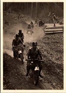 Mint Germany German Leader Youth Army Motorcycle Ride RPPC Postcard Cover WW2