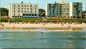 Vtg Virginia Beach VA New Americana Motor Lodge Inn Hotel Beach View Postcard