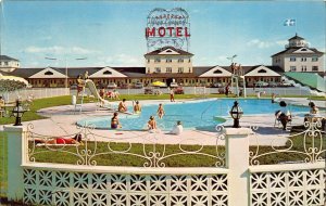 Quebec Bridge Canada 1965 Postcard Motel Auberge Du Blvd Laurier