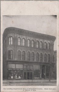 Postcard Leading Dept Store J Miehle & Son Pottsville PA 1908