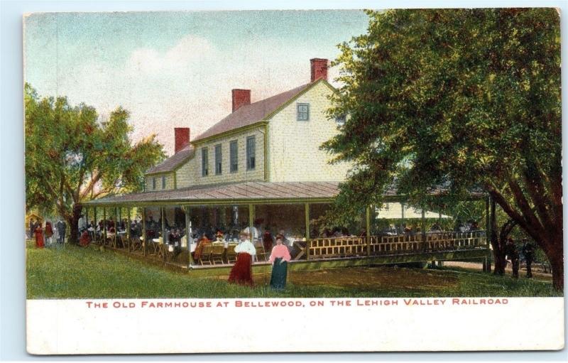 *Old Farmhouse Bellewood Lehigh Valley Railroad NJ New Jersey Postcard B55