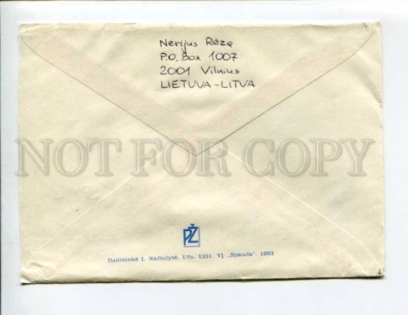 413181 Lithuania to RUSSIA 1993 Happy New registered Vilnius real posted COVER