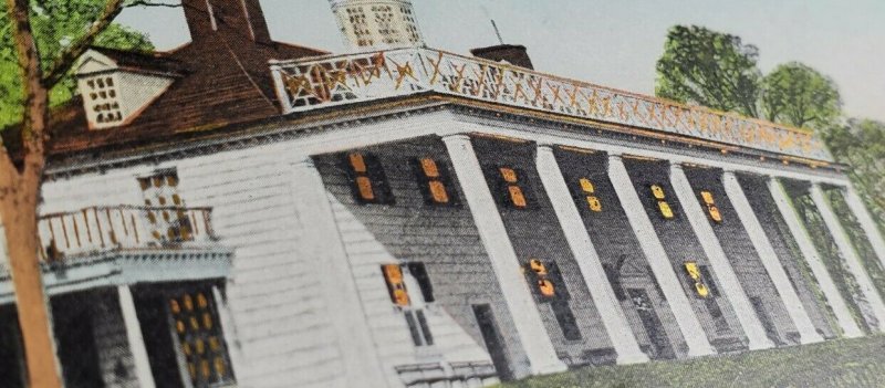 VA Copper Window Washington's Home Mount Vernon Postcard S14
