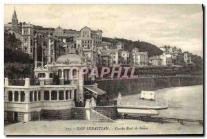 Postcard Old San Sebastian Caseta Real Banos