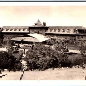 c1930s Grand Canyon Village, AZ RPPC El Tovar Hotel Birds Eye Real Photo A127