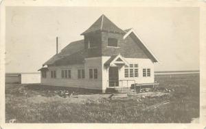 c1921 RPPC Postcard New School House, Cooperstown? Griggs Co. ND Posted