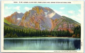 Postcard - Mountain Moran, from Leigh Lake, Grand Teton National Park, Wyoming