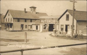 Bethel ME Lower Main St. Herrick Bros Car Auto Garage Real Photo Postcard