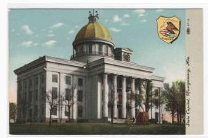 State Capitol Crest Montgomery Alabama 1910c postcard