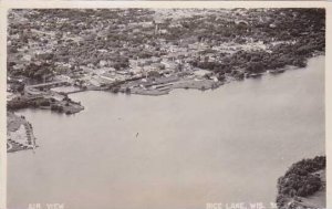 Wisconsin Rice Lake Air View 1951 Real Photo RPPC