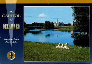 Delaware Dover State Capitol Building Looking Across Mirror Lake 1998