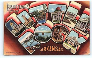 LITTLE ROCK, AR Arkansas ~ Large Letter Linen  1947  Curt Teich Postcard