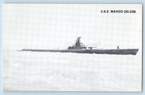 US Navy Ship Postcard USS Wahoo SS 238 Battleship c1930's Unposted Vintage