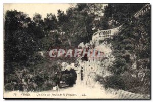 Postcard Old Nimes A Corner of the Garden Fountain