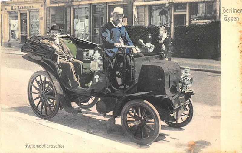 Berlin Germany Types Automobildroschke Postcard