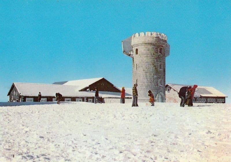 Junto A Torre Winter Traffic Snow Block Serra Da Estrela Portugal Map Postcard