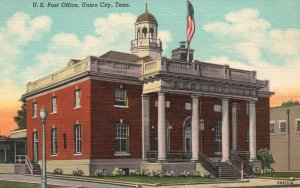 Vintage Postcard 1930's US Post Office Building Union City Tennessee TN