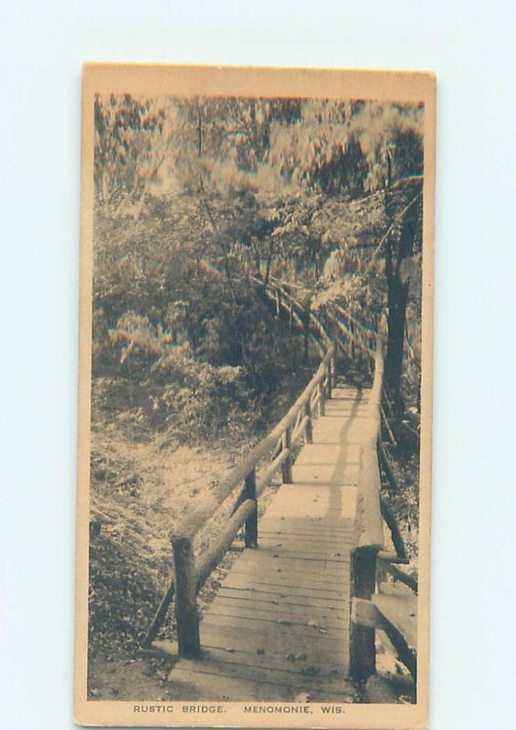 Unused 1920's BRIDGE SCENE Menomonie - Near Eau Claire Wisconsin WI H8424