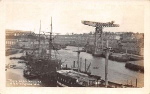 Brest France USS Virginia 1910 in Port Real Photo Vintage Postcard AA110006