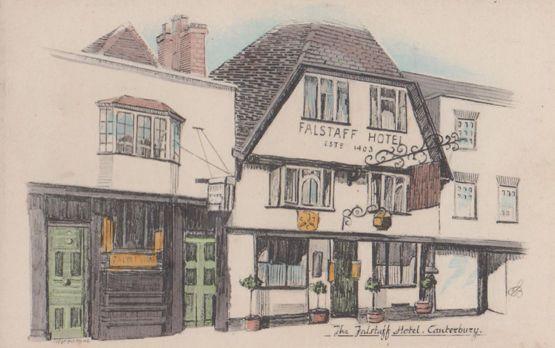 Falstaff Hotel Canterbury Kent Antique Tucks Artist Drawing Postcard