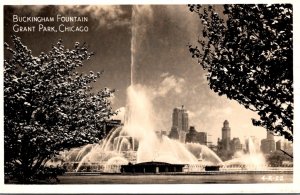 Illinois Chicago Grant Park Buckingham Fountain 1954 Real Photo