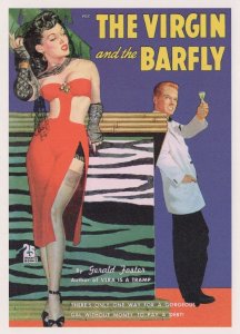 The Virgin & The Barfly Pub Prostitute Sexy Risque 1950s Book Postcard