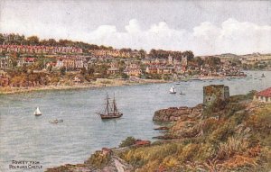 Postcard Fowey from Polruan Castle U.K. Artist Signed