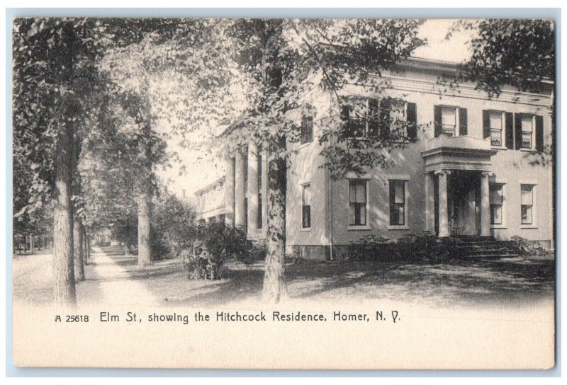 1907 Elm St Showing Hitchcock Residence Homer New York Vintage Antique