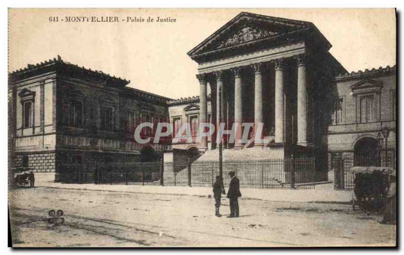 Old Postcard Montpellier courthouse