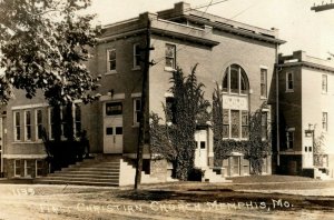 c1910 First Christian Church Memphis Missouri RPPC Photo Antique Postcard 