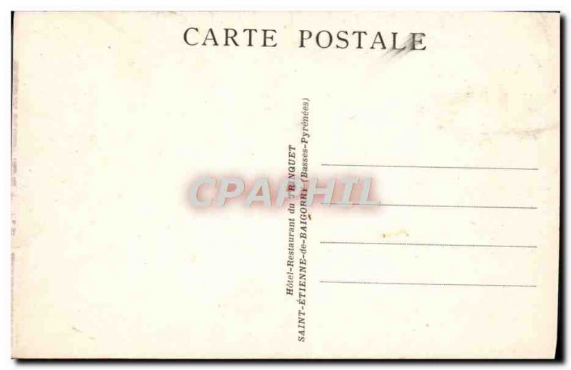 Old Postcard Saint Etienne De Baigorry Hotel Restaurant du Trinquet