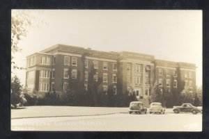 RPPC MCPHERSON KANSAS COUNTY HOSPITAL OLD CARS REAL PHOTO POSTCARD