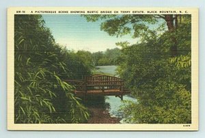 Rustic Bridge Terry Estate Black Mountain North Carolina NC Postcard