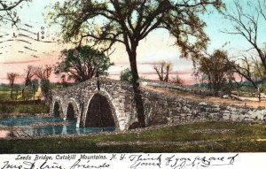 Vintage Postcard 1906 Leeds Bridge Catskill Mountains N.Y. New York